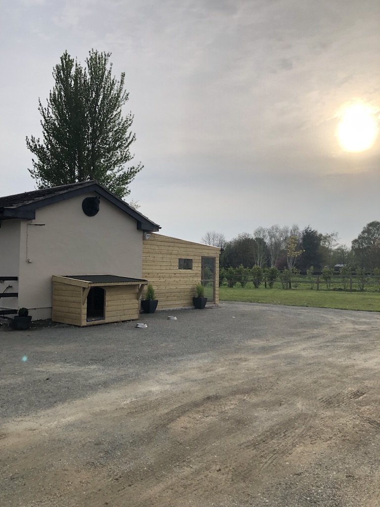 Topcats Cattery exterior and grounds at sunset